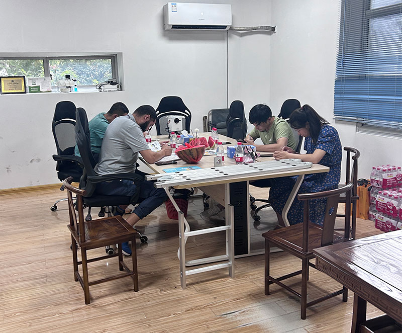 Discuss the production line of aluminum multi purpose ladder with Algeria customer